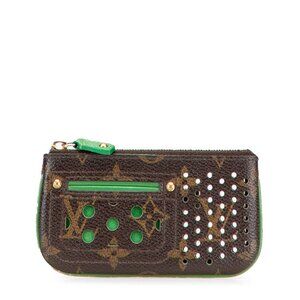 LOUIS VUITTON Brown Monogram Leather Pochette Mini Bag